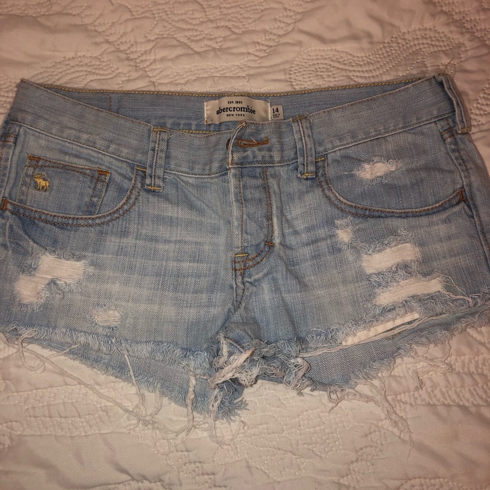 Abercrombie Kids Distressed Denim Shorts